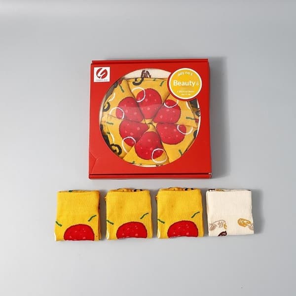 1/3/4/5 par sushi pizza burger sokker gaveeske dame vinter E one size