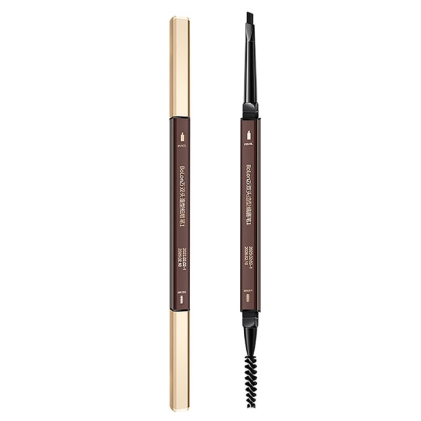 Double Head Eyebrow Pencil Waterproof Sweatproof Cosmetics Beau Light brown oneszie