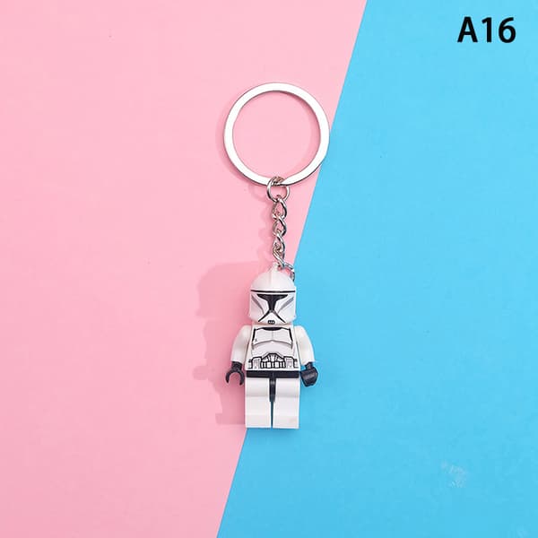 Anime byggstenar modell nyckelring Liten docka tecknad e Keyr A16 onesize
