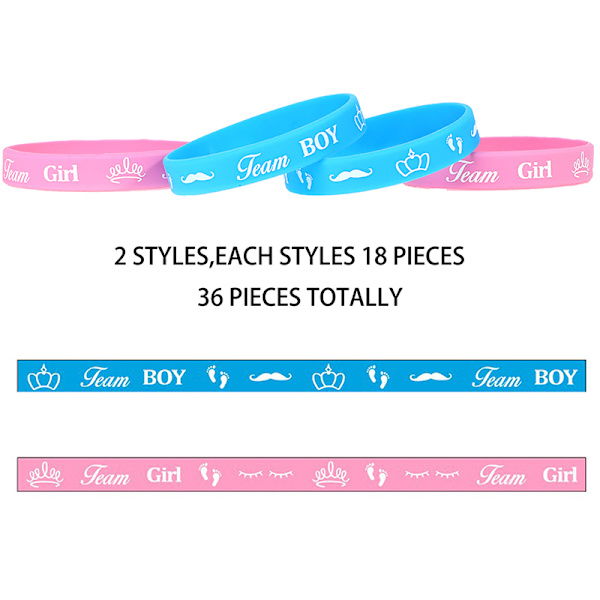 36st Gender Reveal Armband Team Boy Silikonarmband Team A Onesize