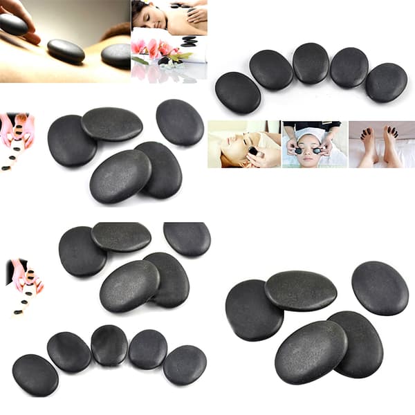 7 stk/sæt Hot Stone Massage Nyttige Basaltsten 3*4cm Størrelse Sort Black 7pcs