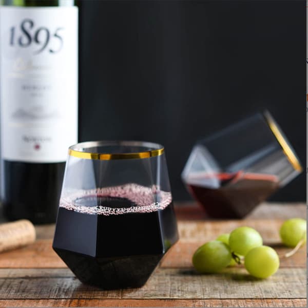 Hexagonal kopp 360ml Bröllop Vinglas Dryckesartiklar Transparent A2