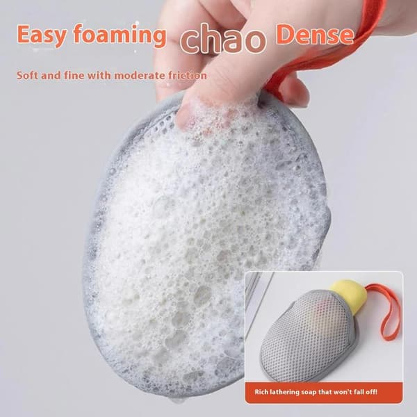 Skummende pose eksfolierende såpepose såpeskummerpose netting såpe Khaki 1pc hook