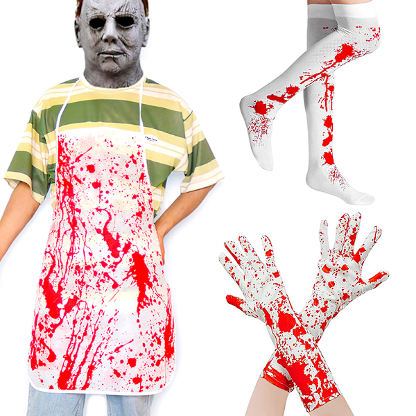 Halloween Blod-Håndske, Strømper, Forklæde, Skørt, Cosplay Kostume Atmos C