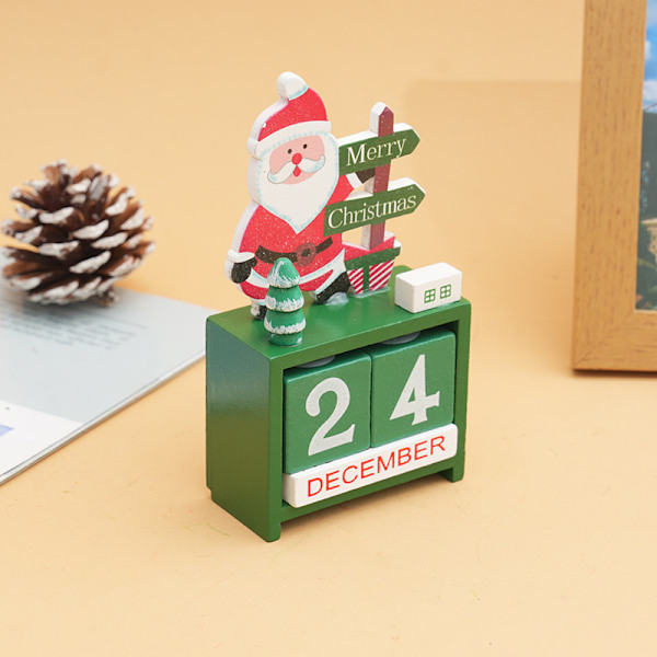 Jul nedtelling kalender blokk gjenbrukbar & langvarig skrivebord Santa Claus