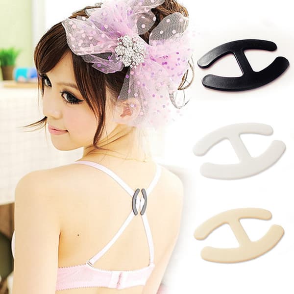 3 kpl Clips Perfect Adjust rintaliivit kiinnityshihna Push Up Control Uusi& Black+White+Flesh One Size