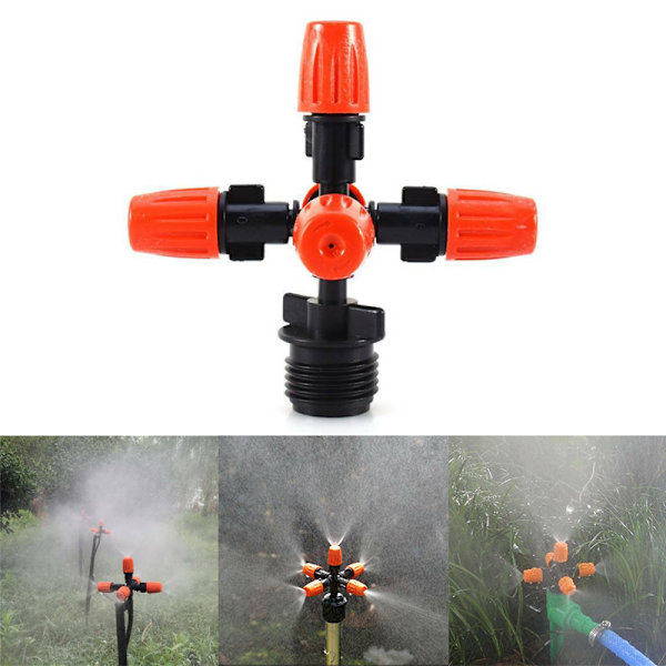 Trädgårdssprinkler bevattningsdimma dimma 5-huvud munstycksspray 1/2" Red 1pc