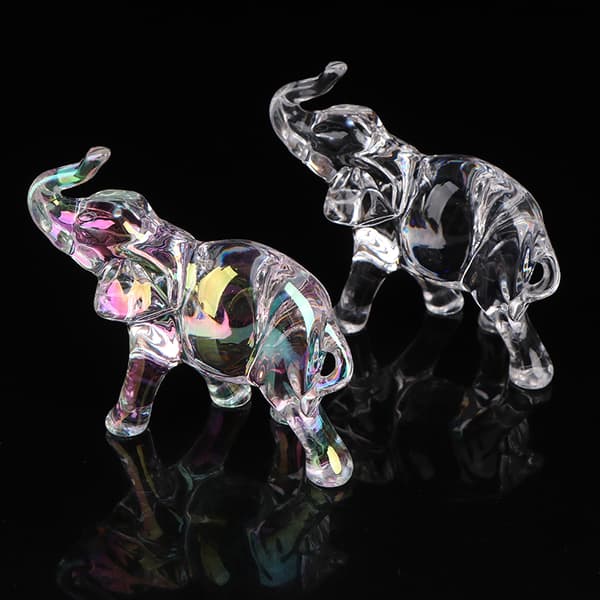 Kristall Elefant Staty Mini Djur Staty Baby Elefant Prydnad Multicolor