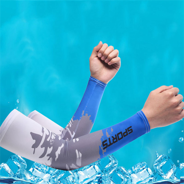 Ice Silk Arm Sleeves Cover Sports Running UV Sun Protection Out A1 One Size