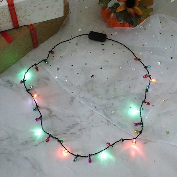 Ljus glödande LED-halsband Blinkande Ljus Blinkande jul A onesize