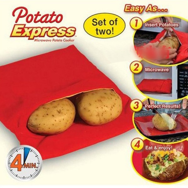 Mikrovågsugn Potatisspispåse Bakad potatis Mikrovågsugn Red one size