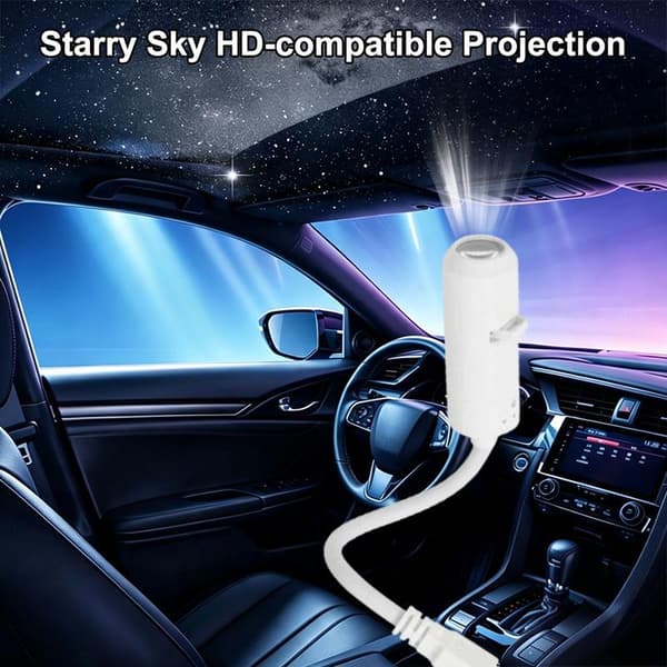 USB Galaxy Projektor Natlys 360° Roterende LED Stjernehimmel Amb A3