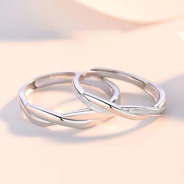 Mode parringar Set Silver Färg Enkel öppning Justerbar A One size