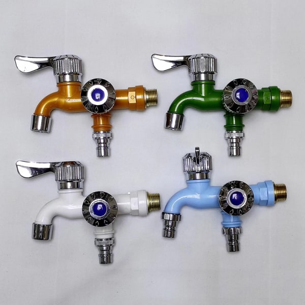 1/2" Universal Interface vandhane Dobbelt udtag Dual Control Wate Blue One Size