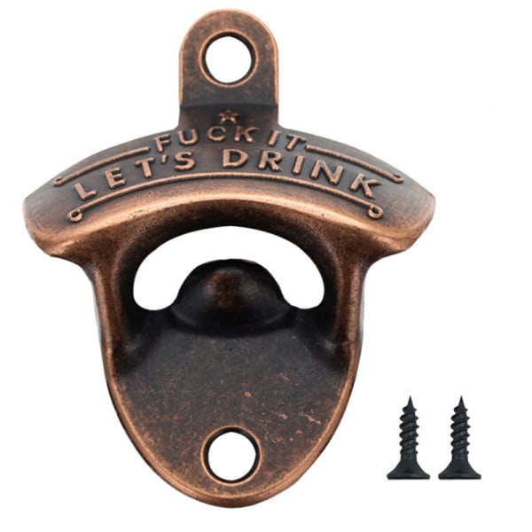 Vintage vægmonteret vinøl flaskeåbner værktøj nøglering Bar D Red bronze onesize