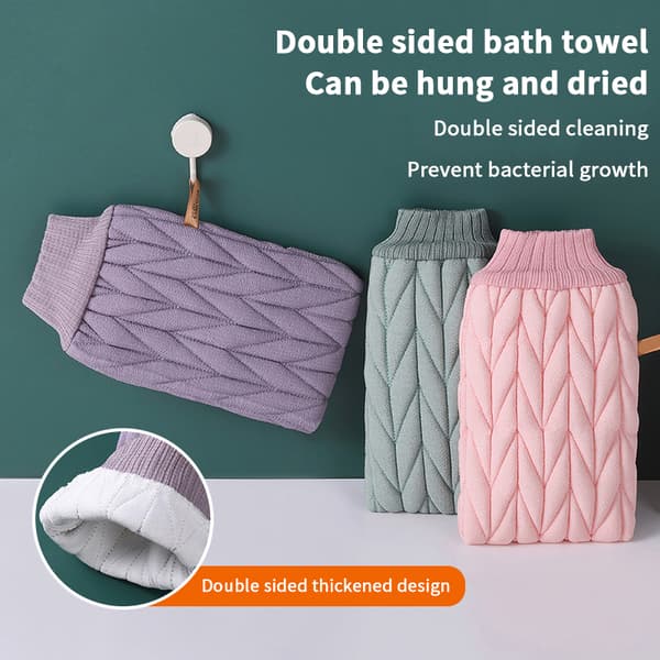 Badeeksfolierende skrubbehandsker Badeskrubber til fjernelse af død hud Pink