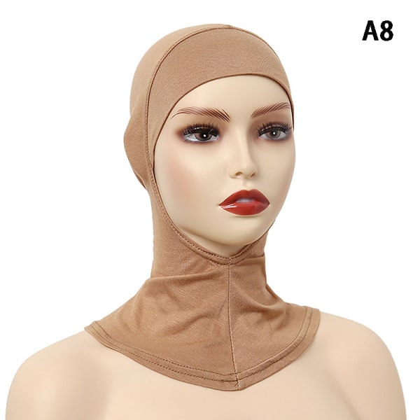 Yksivärinen alushuivi Hijab Cap Säädettävä Joustava Turbaani Ful A8 ONESIZE