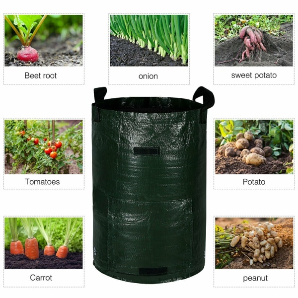 5/7/3/10 Gallonaa perunanviljelykassit vedenpitävä PE puutarhakasvi Black 7Gallon(UK)