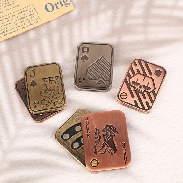 Slider Poker A K Metal Push Card EDC Spinners A Onesize