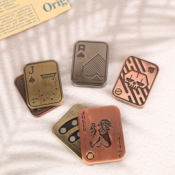 Slider Poker A K Metal Push Card EDC Spinners C Onesize