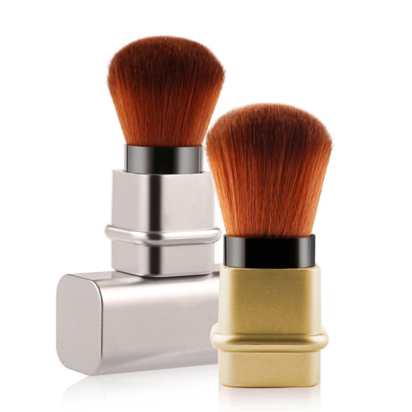 Udtrækkeligt kosmetisk Powder Blush Contour Foundation børsteværktøj Gold onesize