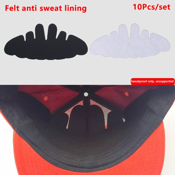 10 st hatt svettfoder sköldar absorberande dyna förhindrar fläckar Pr White