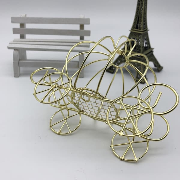 Creative Pumpkin Carriage Decor Golden Candy Box Græskarvogn g Gold