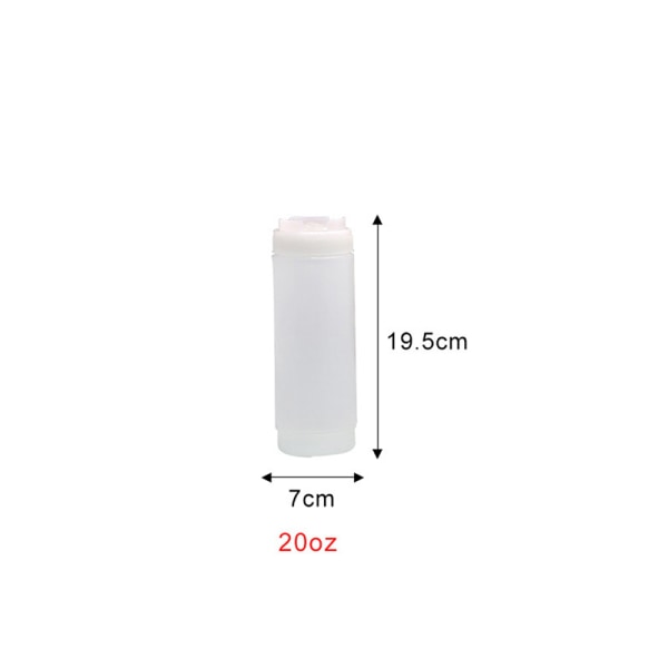 Plastsausflasker Dobbelhodeflasker Tomatdispenser Stor Transparent 20oz600ML