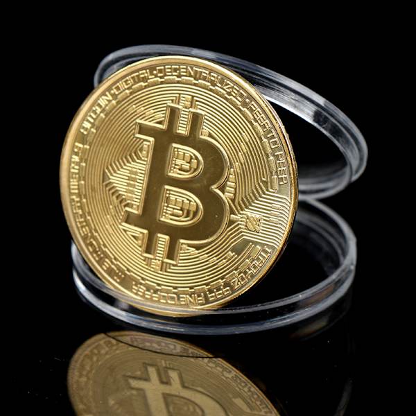 Kreativ souvenirbelagt Bitcoin-samlerobjekt Flott gavebit Coi Gold