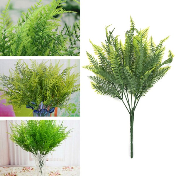 7 Grene Kunstig Asparges Bregne Græs Blomst Hjem Blomster green one size