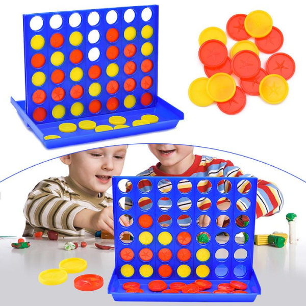 Sammenleggbar Connect 4 In A Line Brettspill Barnepedagogisk Blue one size