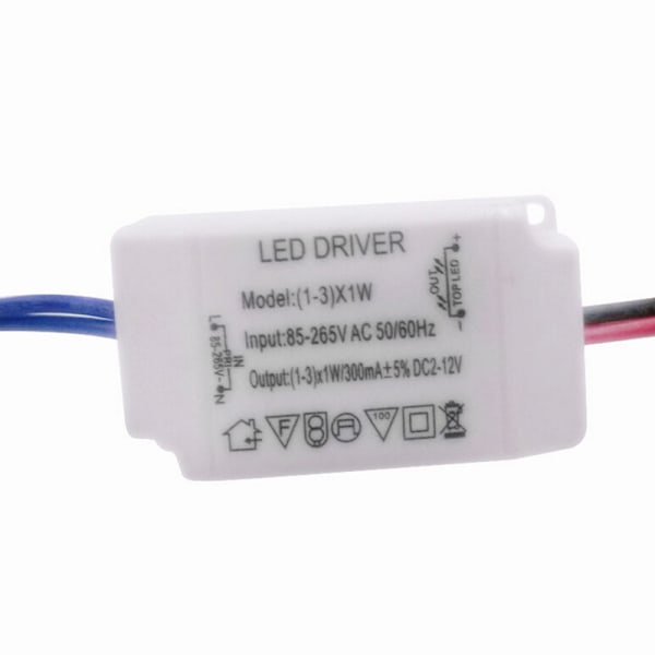 Enkel AC 85V-265V til DC 12V LED Electronic Transformer Power S White one size