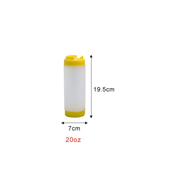 Plastsausflasker Dobbelhodeflasker Tomatdispenser Stor Yellow 20oz600ML
