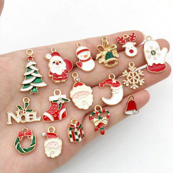 72st blandade julberlocker emaljhängen DIY-armbandsjuvel Multicolor 72Pcs