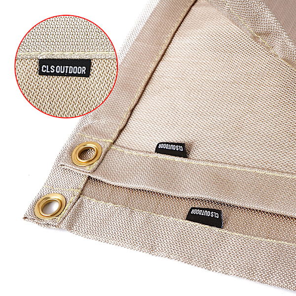 Udendørs Camping Brandsikker Stof BBQ Glasfiber Brandtæppe Ins Beige 30x30cm