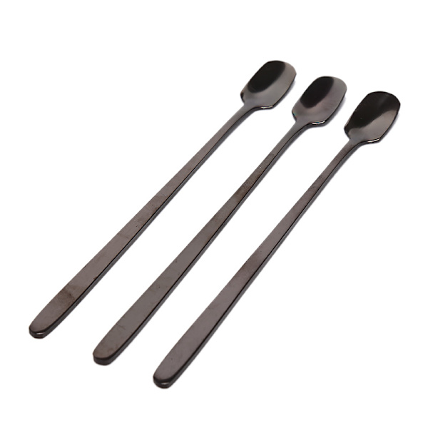 3 Stk Langt Håndtag Firkantet Hoved Kaffeske Rustfrit Stål Farve Black 3Pcs