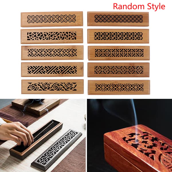 1 stk. Bambustræ røgelsespindeholder Burning Joss Insence Box B Brown onesize