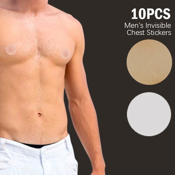 10 STK Menn brystvortetrekk Usynlig brystløft BH Running Protec White 4.5cm