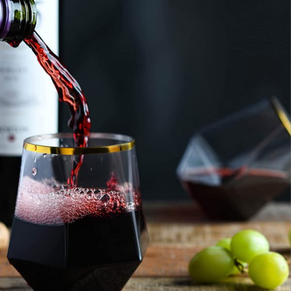 Hexagonal kopp 360ml Bröllop Vinglas Dryckesartiklar Transparent A2