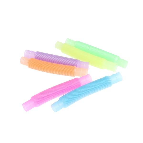 5 Stk Sensory Lysende Pop Tube Fidget Toy Bellows Stress Multicolor