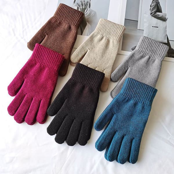 Nya vinter män kvinnor kashmir stickade handskar höst handvärmare Black onesize