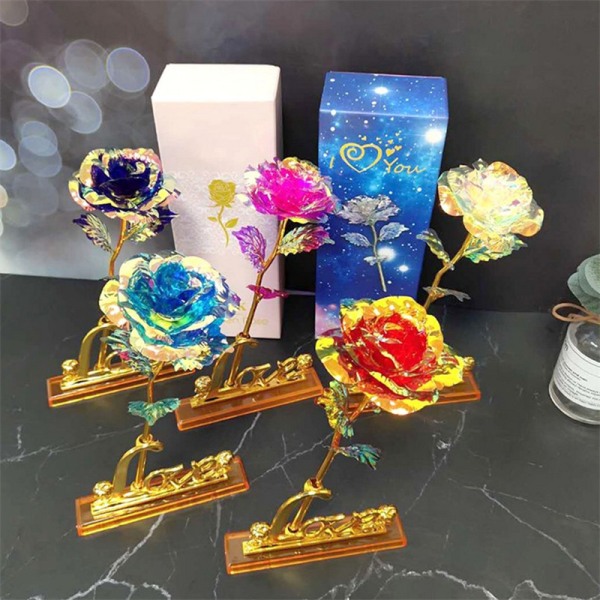 Valentinsdag Kreativ aluminiumsfolie Rose Gold Holding Etern Multicolor