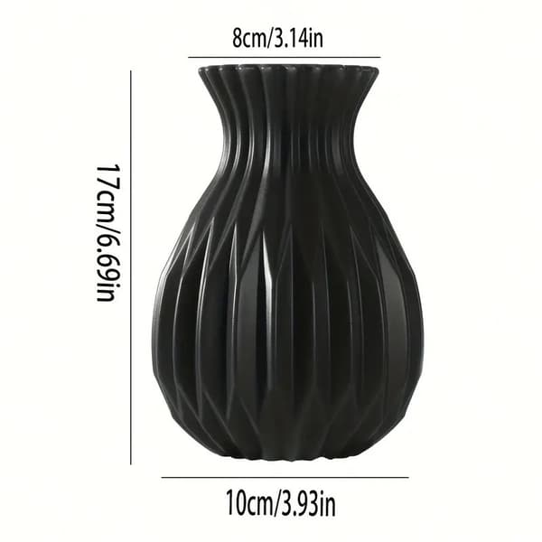 1PC Nordisk Blomvas Imitation Keramisk Plast Blomvas De Black