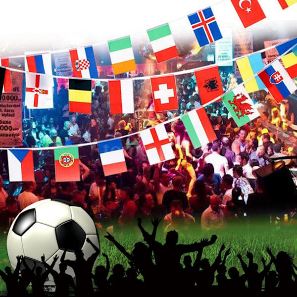 100X Lande String Flag 25M International World 82ft Bar Par