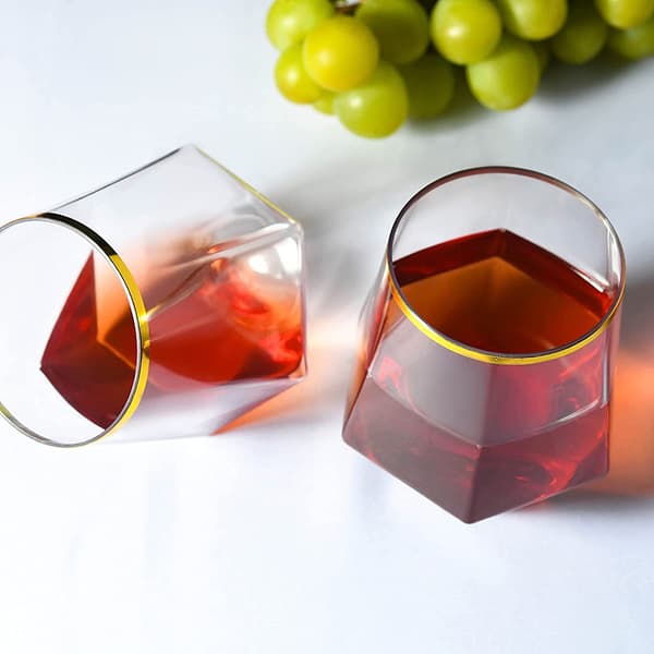 Hexagonal kopp 360ml Bröllop Vinglas Dryckesartiklar Transparent A2
