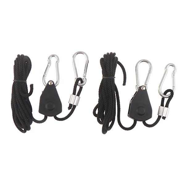 2st 1/8" Justerbar Grow Light Ratchet Rope Hanger For Grow Li Black One Size