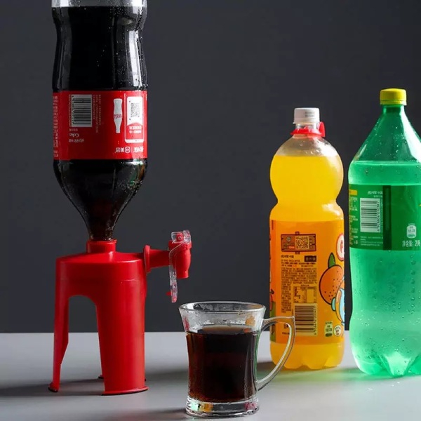 Soda Coke Tap Saver Opp ned Drikkevann Dispenser Party Red