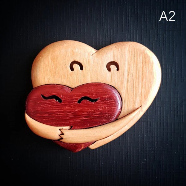 Sydämeni halaus sinulle Käsintehdyt puukaiverrukset rakastava sydän A1 one size