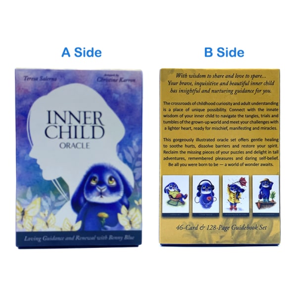 Inner Child Oracle Cards Tarot Prophecy Divination Deck Family Blue one size