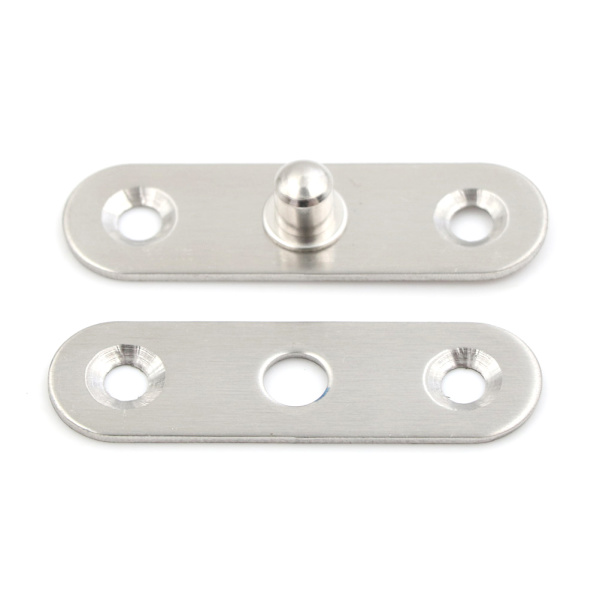 Ny 56 mm L hårdvara i rostfritt stål 360 graders roterande dörr Pi Silver one size